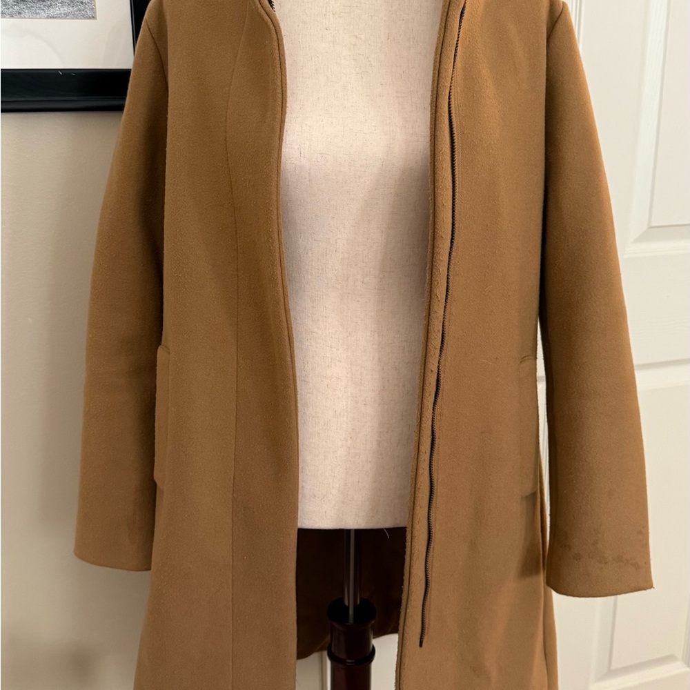 Time and Tru Tan Trench Coat Minimalist Design